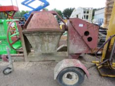 TOWED LISTER HANDLE START DIESEL ENGINED SITE MIXER. WHEN TESTED WAS SEEN TO START AND RUN AND DRUM