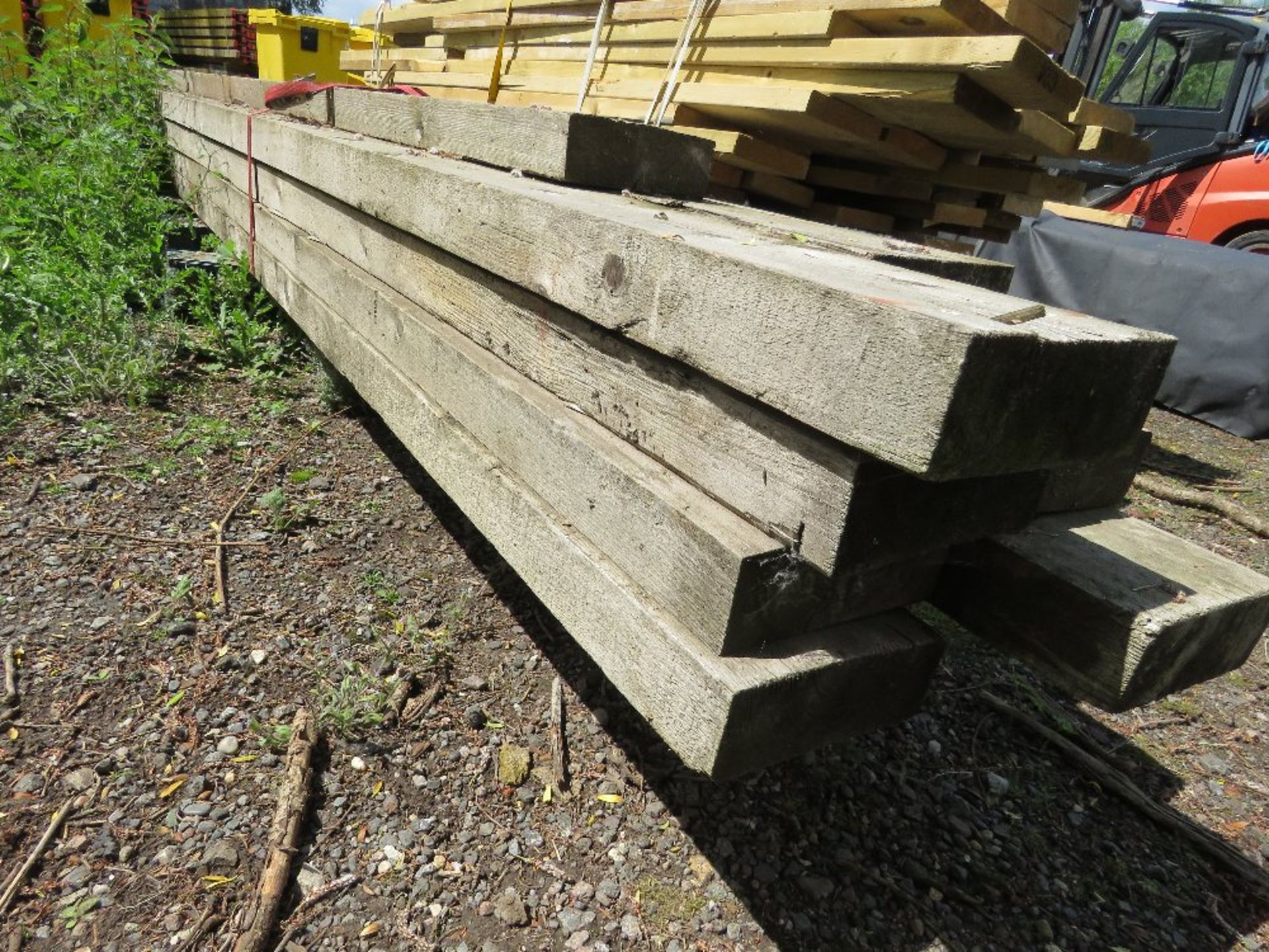 9 X TIMBER JOISTS, 9" X 3" APPROX. - Image 2 of 5