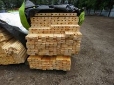 EXTRA LARGE PACK OF UNTREATED GROOVED "U" PROFILE FENCING TIMBER BATTENS MIXED LENGTH 1.3-1.83M APP