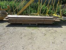 LARGE BUNDLE OF DENAILED TIMBER BEAMS/JOISTS, MAINLY 9"X2", 11-14FT LENGTH APPROX. THIS LOT IS SOLD