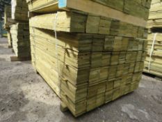 LARGE PACK OF PRESSURE TREATED FEATHER EDGE FENCE CLADDING TIMBERS. 1.20M LENGTH X 10CM WIDTH APPROX