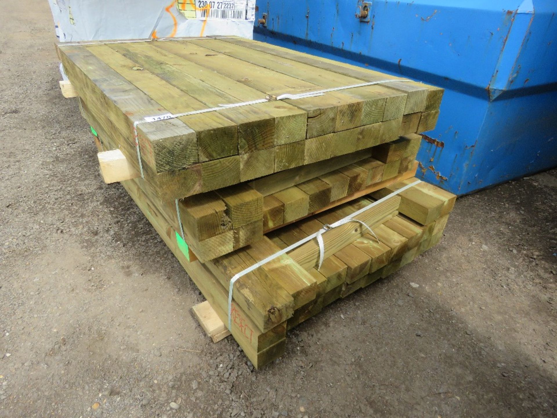 ASSORTED TIMBER FENCE POSTS, PRESSURE TREATED 1.5M-1.8M APPROX. - Image 2 of 4