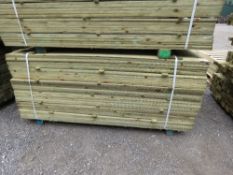 LARGE PACK OF PRESSURE TREATED FEATHER EDGE FENCE CLADDING TIMBER BOARDS: 1.8M LENGTH X 10CM WIDTH A