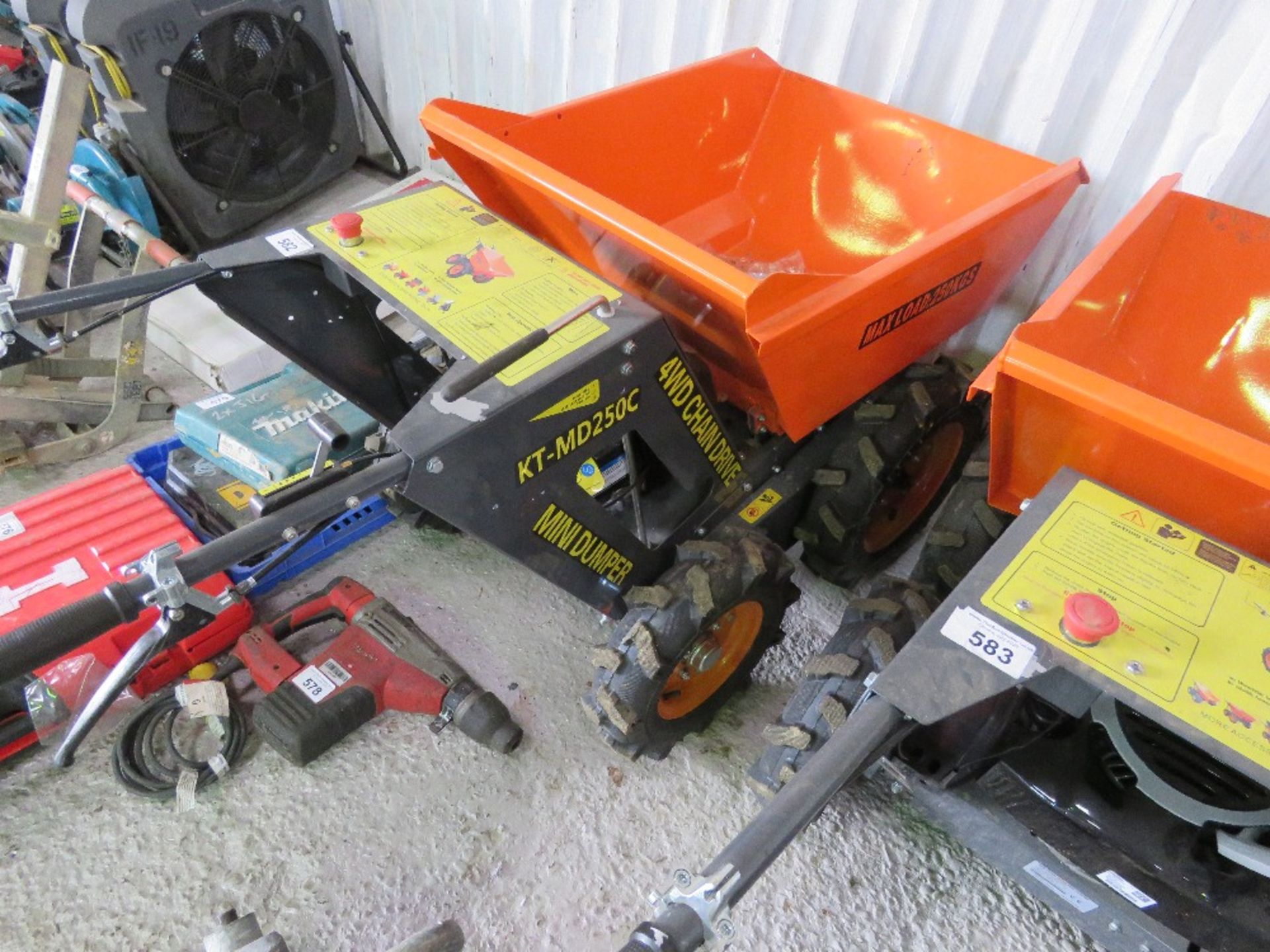 MINI BARROW DUMPER, CHAIN DRIVE, 4WD, UNUSED. - Image 3 of 3