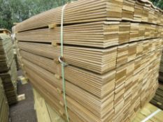 LARGE PACK OF PRESSURE TREATED HIT AND MISS TIMBER CLADDING BOARDS FOR FENCING PANELS ETC @ 1.44M