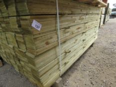 LARGE PACK OF PRESSURE TRAETED FEATHER EDGE CLADDING TIMBER BOARDS @ 1.8M LENGTH X 10CM WIDTH APPROX