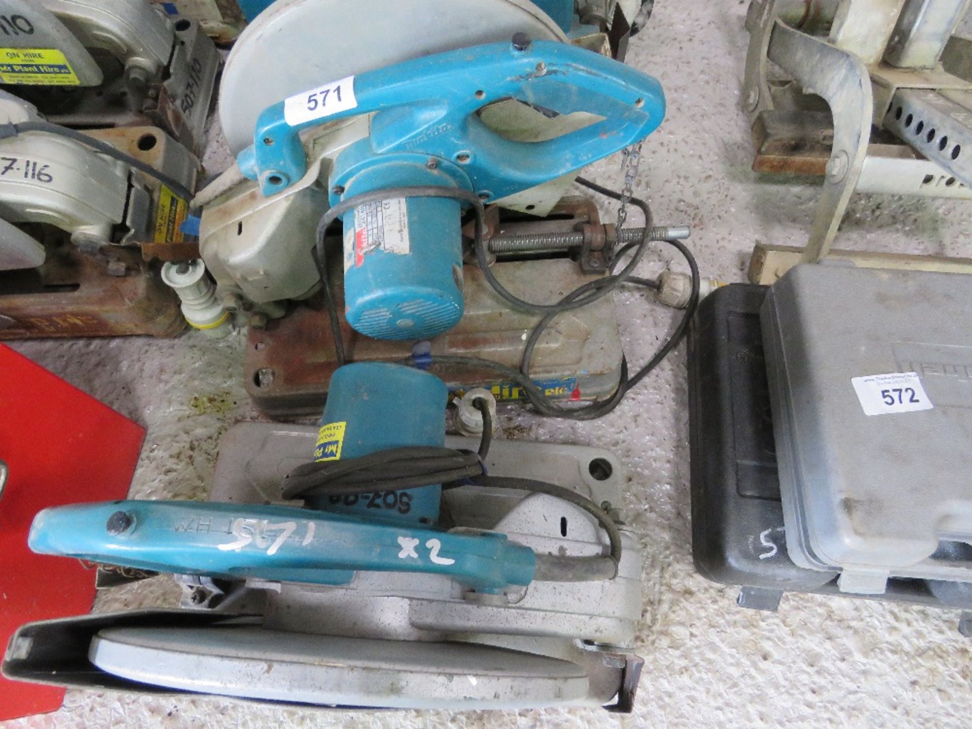 2 X MAKITA 110VOLT METAL CUTTING SAWS.