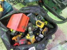 LARGE TOOL BAG CONTAINING TOOL BATTERIES, CHARGERS ETC. THIS LOT IS SOLD UNDER THE AUCTIONEERS MAR