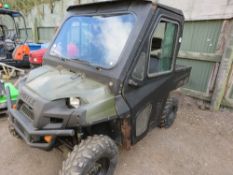 POLARIS RANGER 900D UTILTY VEHICLE WITH FULL CAB REG:EU14 AEF WITH V5. 2447 REC HOURS. WHEN TESTED W