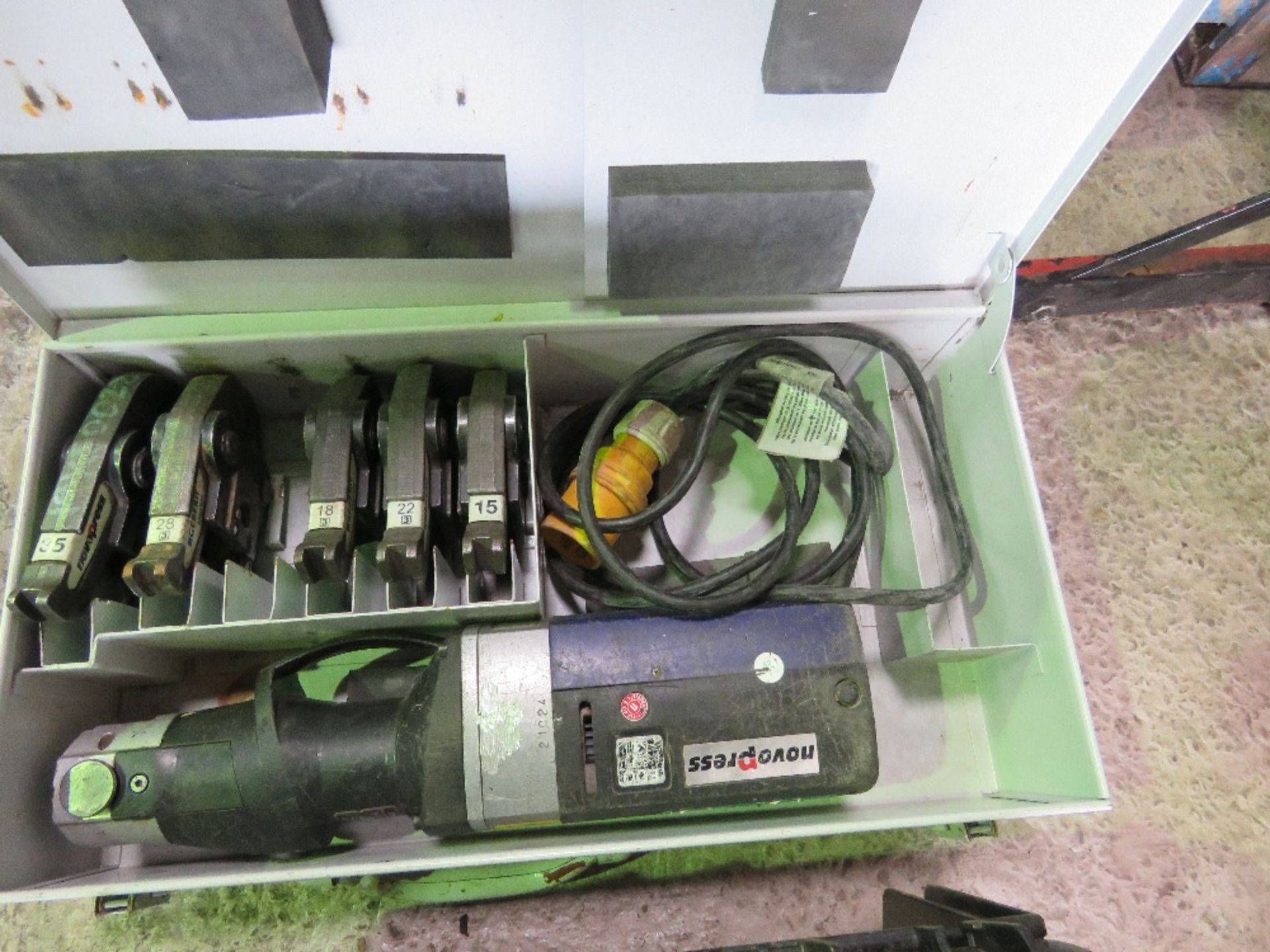 GERBERIT NOVOPRESS 110VOLT CRIMPING SET WITH SELECTION HEADS, 3 X BOXES IN TOTAL. THIS LOT IS SOLD U - Image 3 of 6