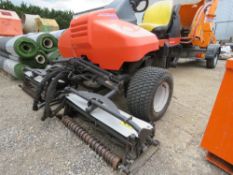 JACOBSEN TRIPLE RIDE ON GREENS MOWER 2545 REC HOURS. WHEN TESTED WAS SEEN TO RUN, DRIVE AND MOWERS T
