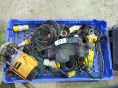 6X 110V POWER TOOLS, 2X ROUTERS, JIGSAW, 2X GRINDERS, POWER PLANER THIS LOT IS SOLD UNDER THE AUCTI