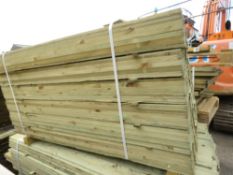 LARGE PACK OF PRESSURE TREATED FEATHER EDGE CLADDING TIMBER BOARDS @ 1.5M LENGTH X 10CM WIDTH APPROX