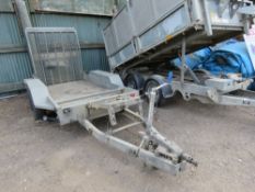 INDESPENSION MINI DIGGER TRAILER WITH REAR RAMP. REQUIRES HITCH COUPLING HEAD.