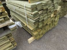 LARGE PACK OF PRESSURE TRAETED FEATHER EDGE CLADDING TIMBER BOARDS @ 1.75M LENGTH X 10CM WIDTH APPRO