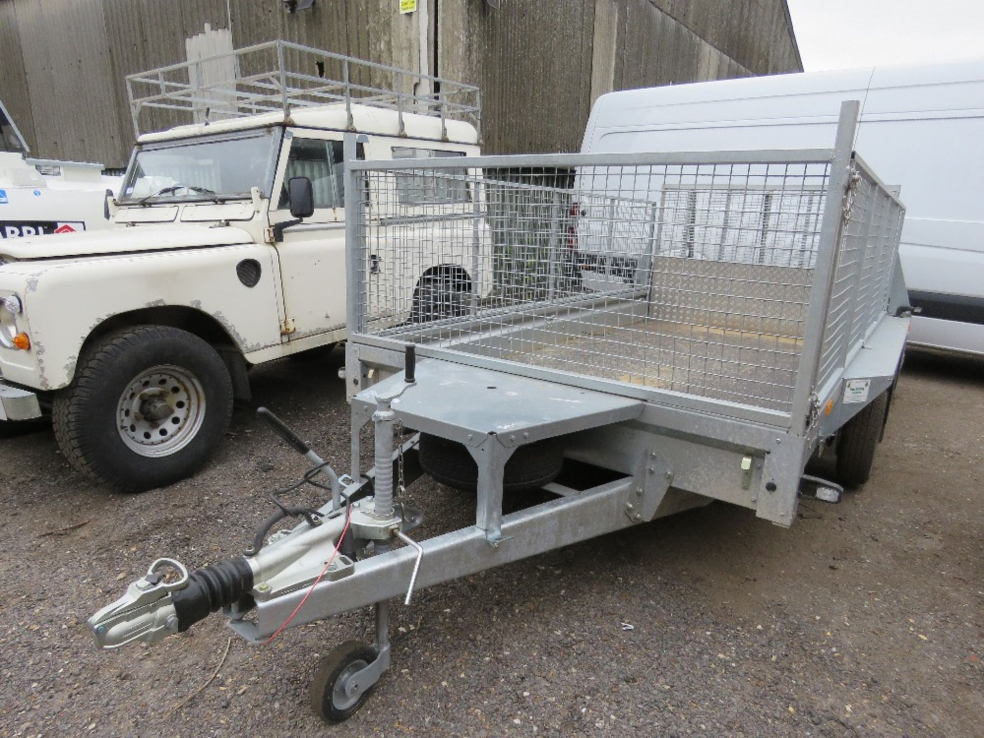 IFOR WILLIAMS GX126 TRAILER WITH MESH CAGE SIDES AND DROP REAR RAMP. WITH HITCH KEY AND DELIVERY PAC - Image 2 of 9