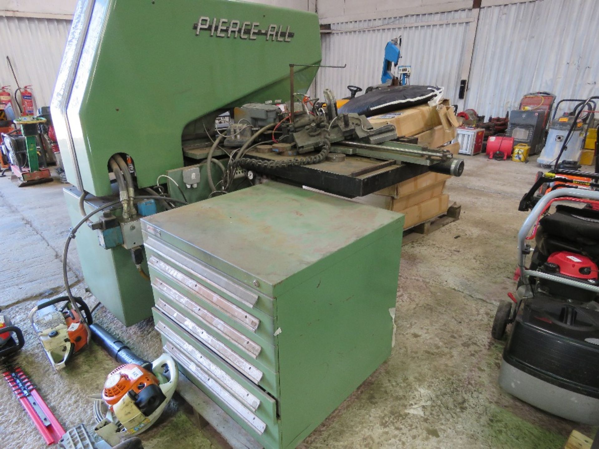 BMG PERCE ALL PUNCHING MACHINE WITH A CABINET FULL OF ASSOCIATED COLLETS AND TOOLING. SOURCED FROM S - Image 7 of 9