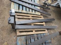 PAIR OF USED FORKLIFT TINES, 20" CARRIAGE, 1.8M LENGTH APPROX.