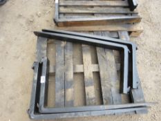 2 X PAIRS OF USED FORKLIFT TINES, 16" CARRIAGE, 1.1M LENGTH APPROX.