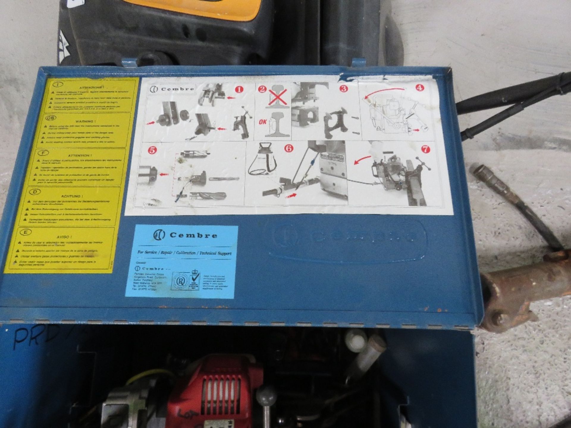 CEMBRE PETROL ENGINED RAIL DRILL IN A BOX. DIRECT FROM A LOCAL GROUNDWORKS COMPANY AS PART OF THE - Image 3 of 5