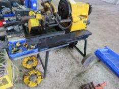REMS 2000 PIPE THREADING STATION WITH 3 X HEADS. 110VOLT POWERED, SURPLUS TO REQUIREMENTS/LAZY ASSET