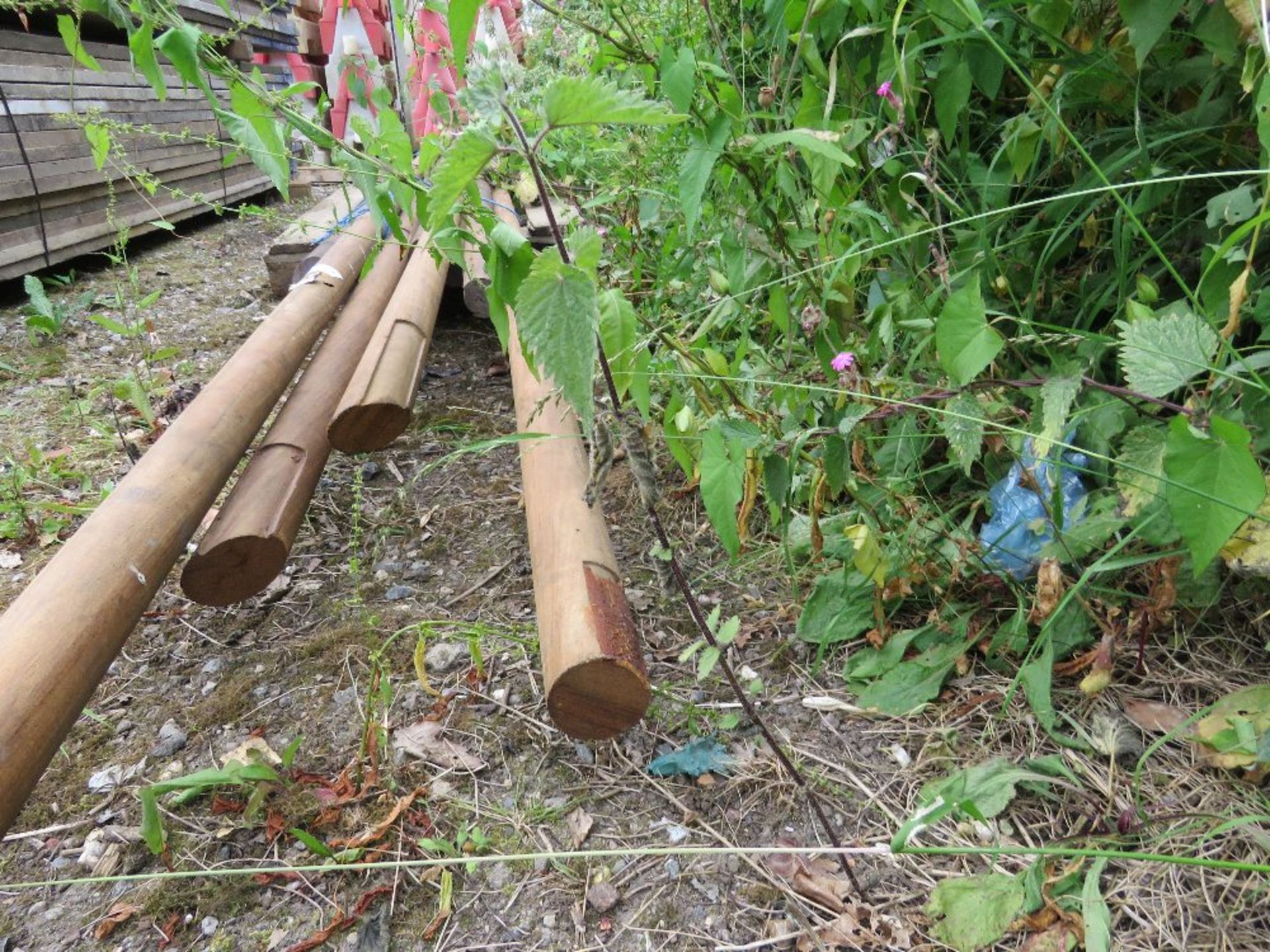 HARDWOOD ROUND HAND RAILS 6FT - 18FT APPROX. THIS LOT IS SOLD UNDER THE AUCTIONEERS MARGIN SCHEME, T - Image 2 of 4