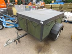 SINGLE AXLE GENERAL PURPOSE TRAILER WITH SHEET COVER, 5FT X 4FT APPROX.