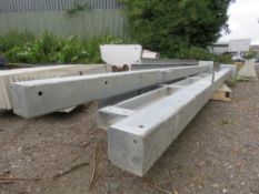 4 X HEAVY DUTY GALVANISED POSTS, 14FT LENGTH APPROX: 2 X CHANNEL, 2 X BOX. THIS LOT IS SOLD UNDER TH