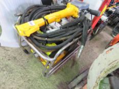 ATLAS COPCO HYDRAULIC BREAKER PACK WITH HOSE AND GUN.