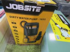 JOBSITE SUBMERSIBLE DIRTY WATER PUMP, BOXED.