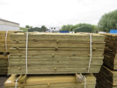 LARGE PACK OF PRESSURE TREATED FEATHER EDGE FENCE CLADDING TIMBER BOARDS: 1.65M LENGTH X 10CM WIDTH