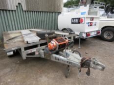 IFOR WILLIAMS LM126G TRIAXLE FLAT BED TRAILER, 12FT LENGTH X 6FT WIDTH, YEAR 2017 APPROX. WITH 8FT R