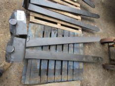 PAIR OF USED FORKLIFT TINES, 25" CARRIAGE, 1.8M LENGTH APPROX.