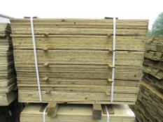 LARGE PACK OF PRESSURE TREATED FEATHER EDGE FENCE CLADDING TIMBER BOARDS: 1.05M LENGTH X 10CM WIDTH