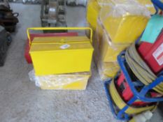 2 X YELLOW METAL TOOL BOXES.