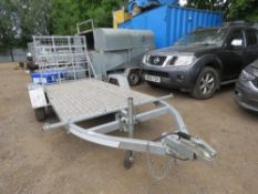 SINGLE AXLED FLAT BED TRAILER FOR QUAD ETC 1.26M WIDE X 2.5M LENGTH APPROX. SOURCED FROM LIQUIDATIO
