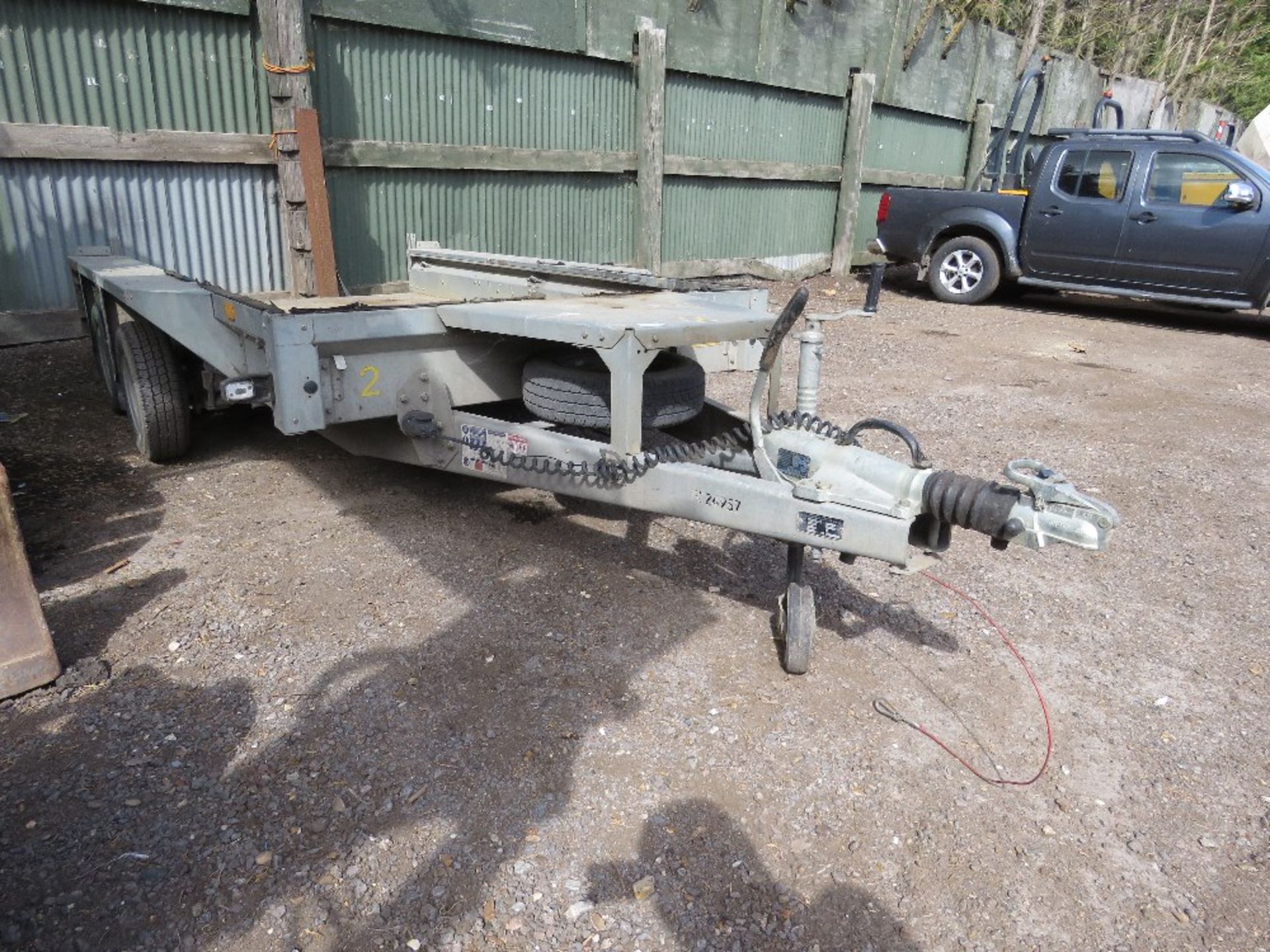 IFOR WILLIAMS TWIN AXLED GD105 PLANT TRAILER 1.6M X 3.05M INTERNAL DIMENSIONS. DRAWBAR CODE: FC24957