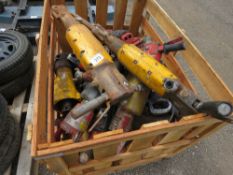 STILLAGE CONTAINING A LARGE NUMBER OF ASSORTED AIR BREAKERS, DEMOLITION PICKS AND AIR TOOLS.