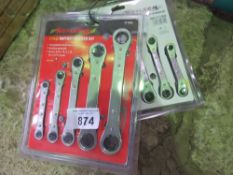 2 X RATCHET SPANNER SETS.