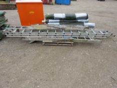 STACK OF ASSORTED ALUMINIUM LADDERS. THIS LOT IS SOLD UNDER THE AUCTIONEERS MARGIN SCHEME, THEREFORE