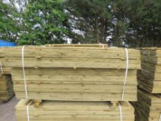 LARGE PACK OF PRESSURE TREATED FEATHER EDGE FENCE CLADDING TIMBER BOARDS: 1.65M LENGTH X 10CM WIDTH