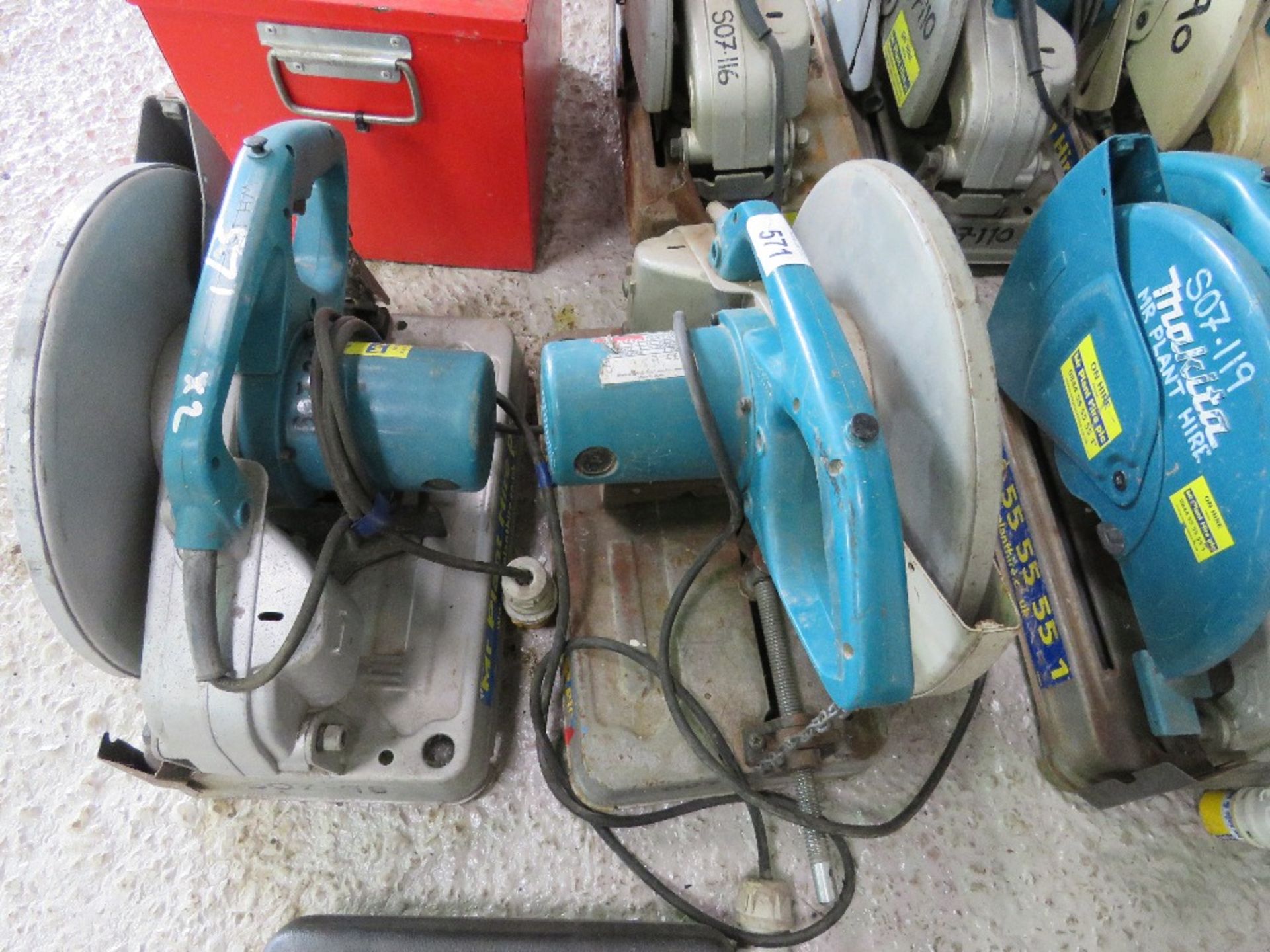 2 X MAKITA 110VOLT METAL CUTTING SAWS. - Image 2 of 3