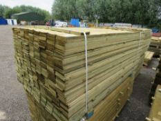 LARGE PACK OF PRESSURE TREATED FEATHER EDGE FENCE CLADDING TIMBER BOARDS: 1.80M LENGTH X 10CM WIDTH