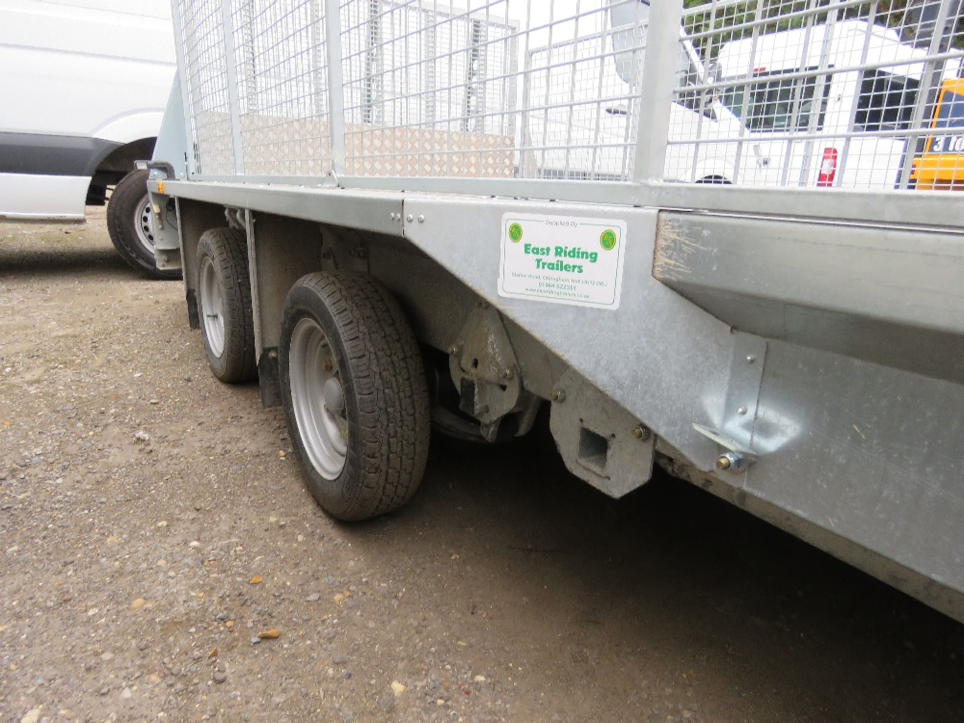 IFOR WILLIAMS GX126 TRAILER WITH MESH CAGE SIDES AND DROP REAR RAMP. WITH HITCH KEY AND DELIVERY PAC - Image 7 of 9