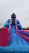 MEGA DESCENT INFLATABLE SLIDE . INCLUDES BLOWER. SOURCED FROM COUNCIL PROJECT. BELIEVED PURCHASED NE