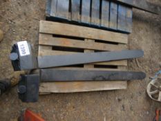PAIR OF USED FORKLIFT TINES, 20" CARRIAGE, 1.5M LENGTH APPROX.