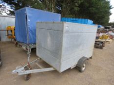 SINGLE AXLED COVERED TRAILER 1.88M LONG X 1.32M WIDE APPROX. SOURCED FROM LIQUIDATION.