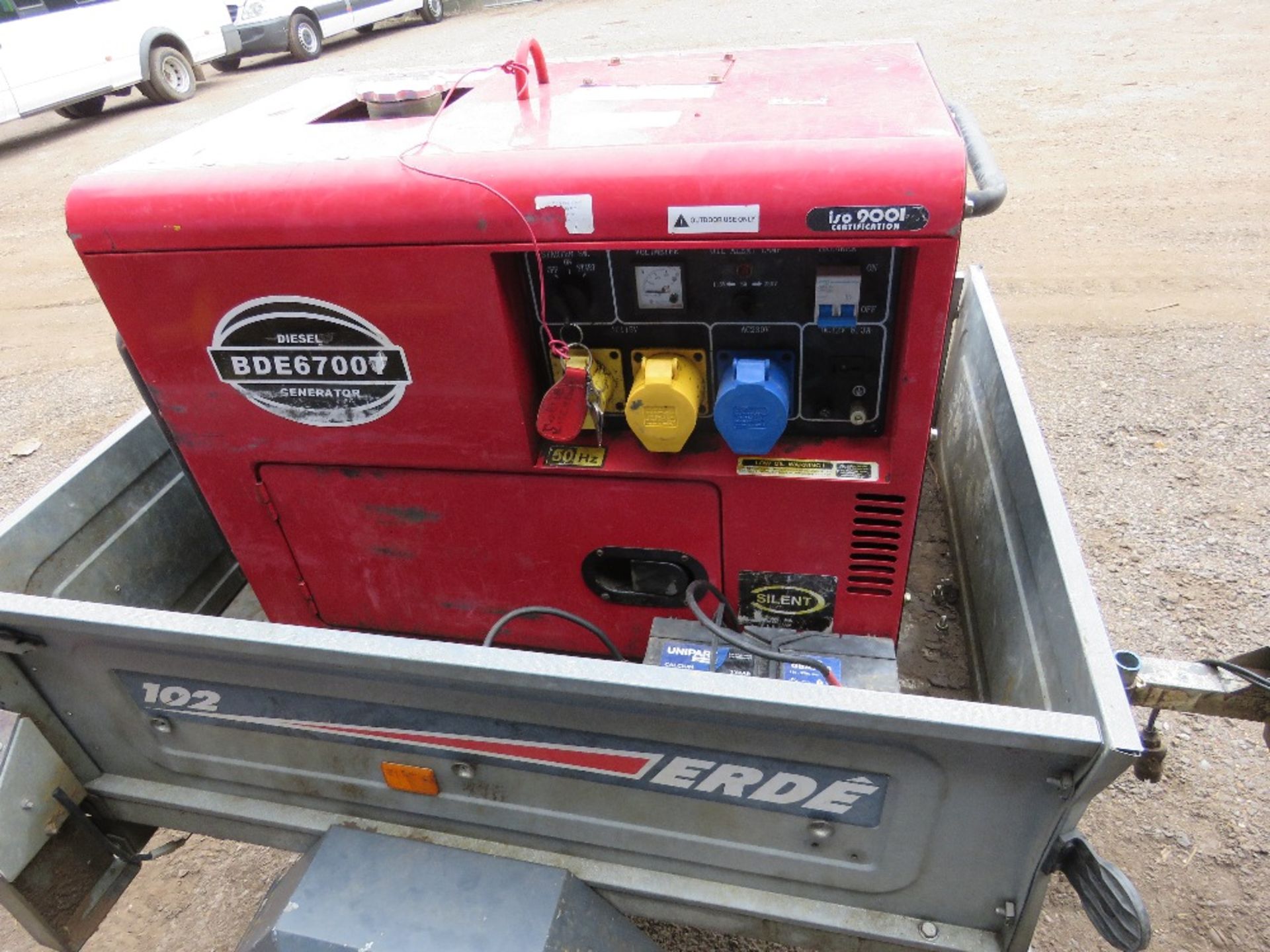 ERDE SMALL TRAILER WITH A DIESEL GENERATOR, 6KVA APPROX. - Image 4 of 4