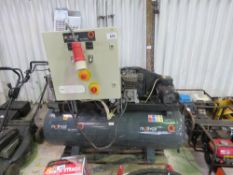 MOTIVAIR TWIN MOTOR COMPRESSOR WITH RECEIVER TANK AND SWITCHGEAR. WORKING WHEN RECENTLY REMOVED. THI