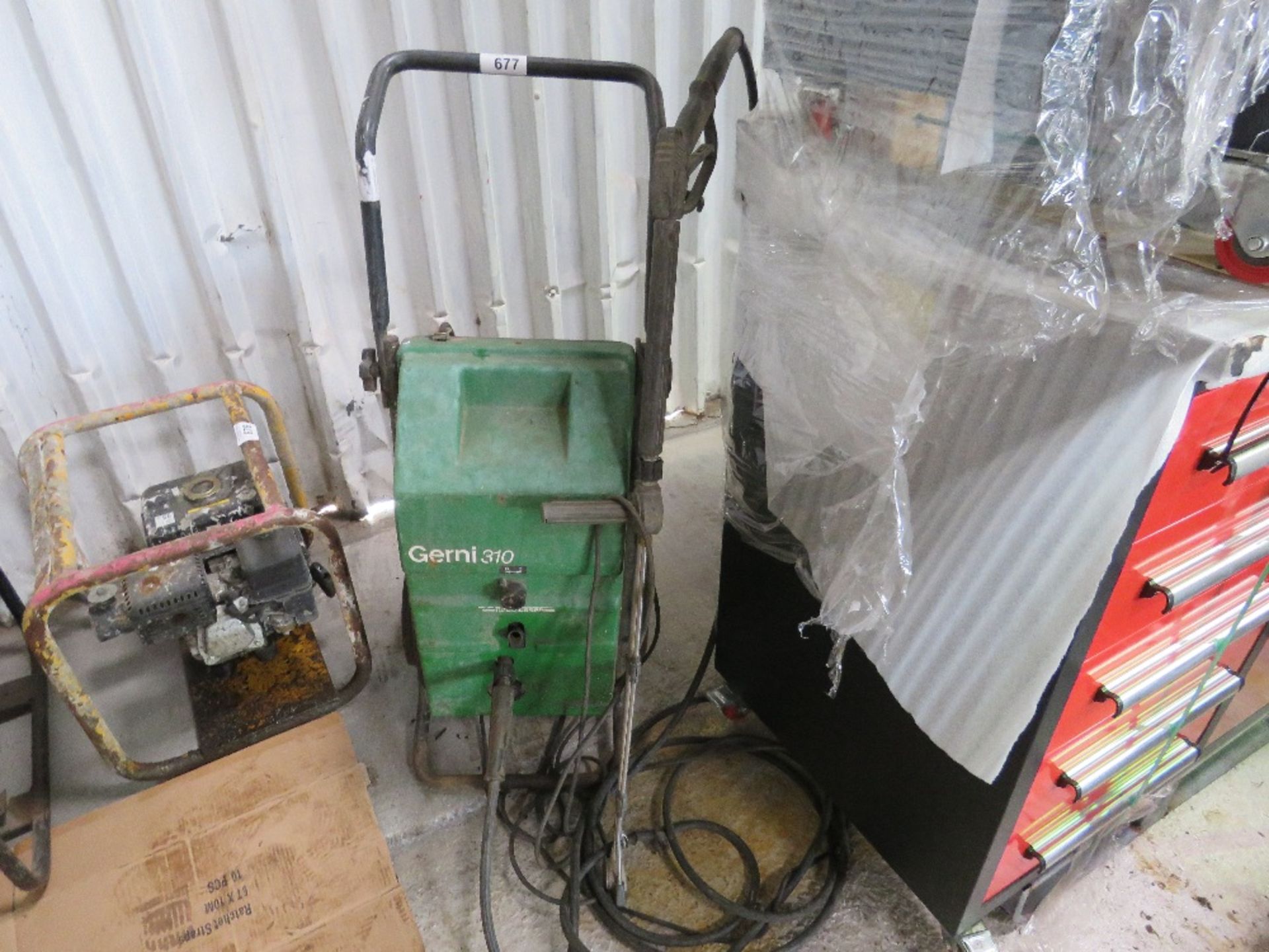 GERNI 310 MODEL 240VOLT PRESSURE WASHER WITH HOSE AND LANCE. THIS LOT IS SOLD UNDER THE AUCTIONEERS